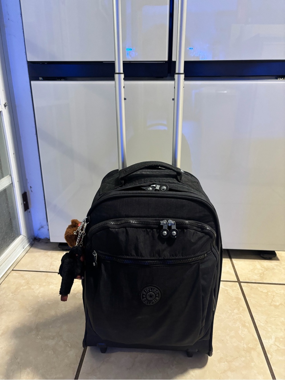 Kipling Black Rolling Carry-On Backpack